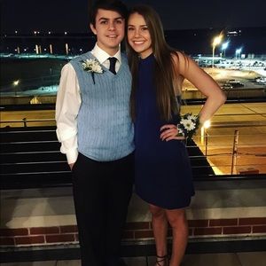 High neck shift dress, lace detailing